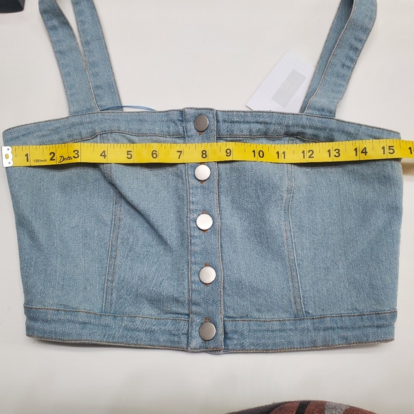 NWT Sugarlips Sky Blue‎ Denim Buttoned Top - Picture 6 of 7